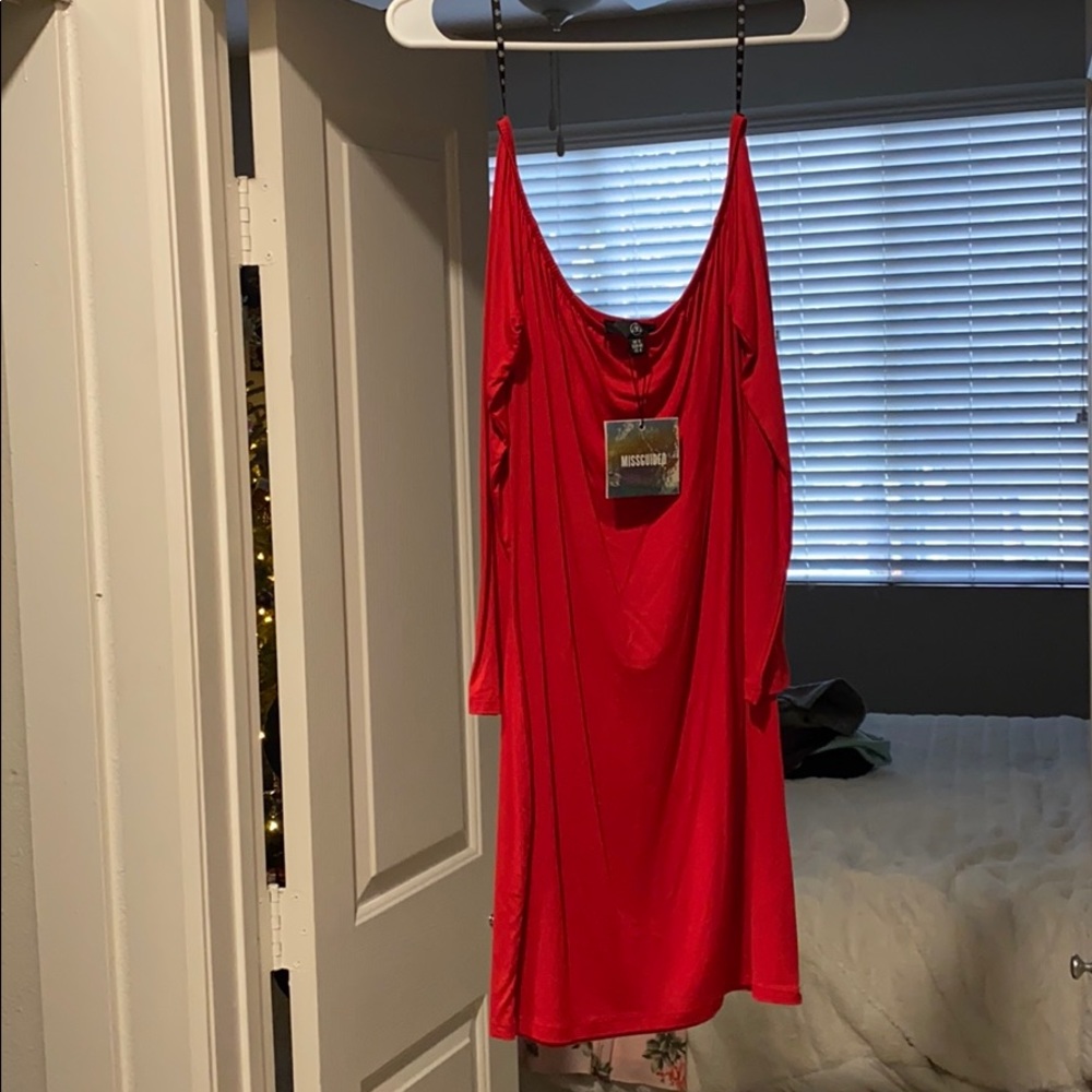 Red mini dress